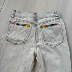 Colorful Pocket White Jeans